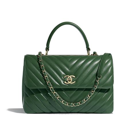 chanel small flap bag with top handle green|chanel mini rectangular flap bag.